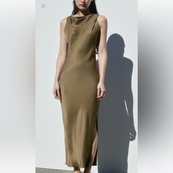 Zara Dresses & Skirts - Zara satin cowl neck maxi dress